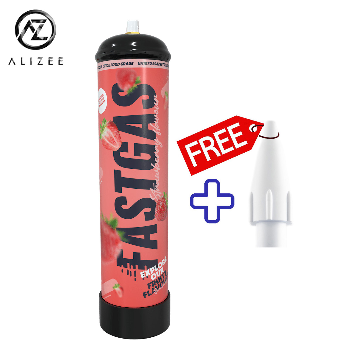 Factory Export Wholesale Fastgas 640G Strawberry Flavour Nitrous Oxide N2O Cylinder - Free Balloons Nozzle