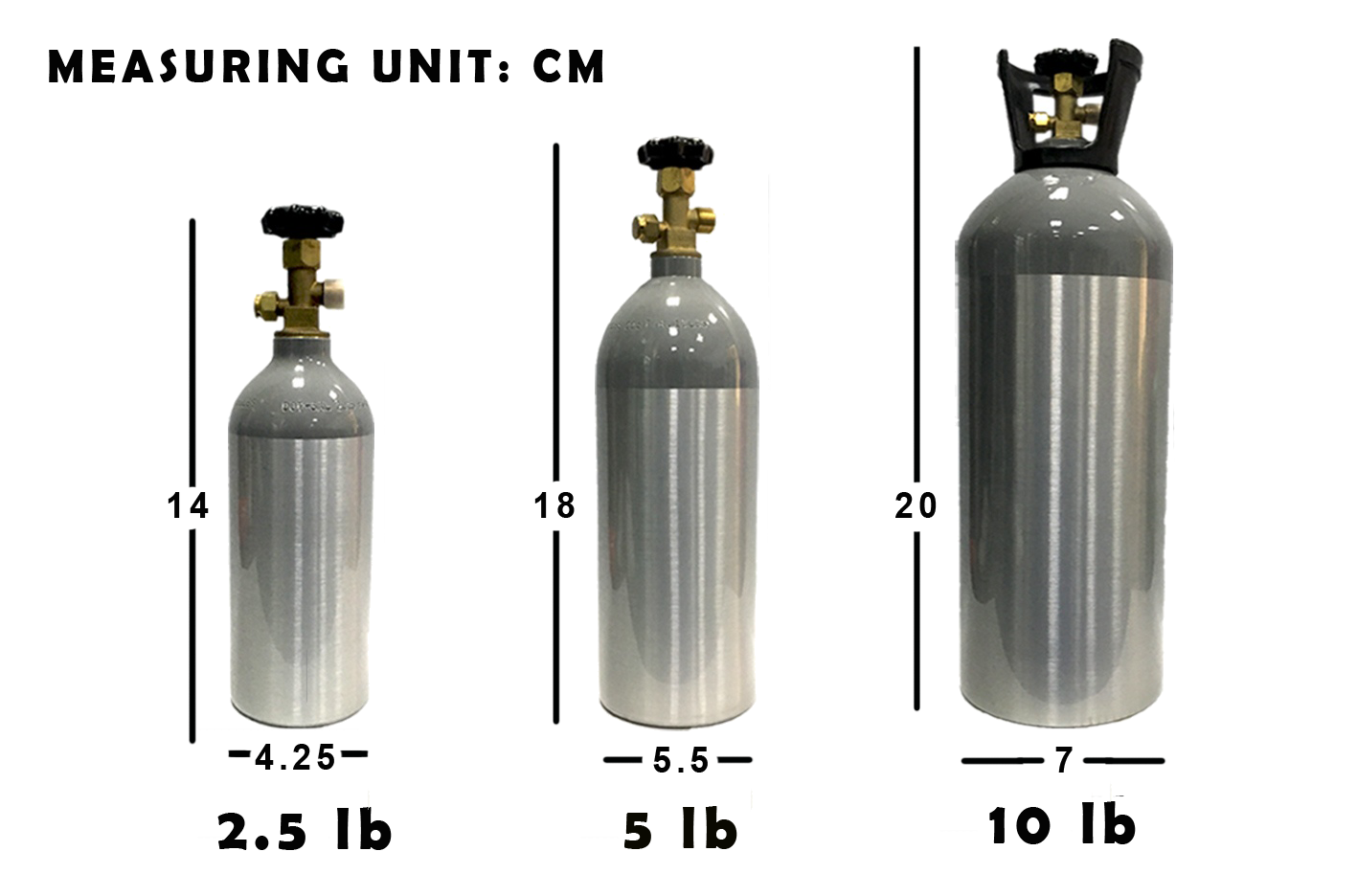 Aluminum 5lb CO2 Tank Cylinder For Beer Kegerator With Valve Alizee Gas
